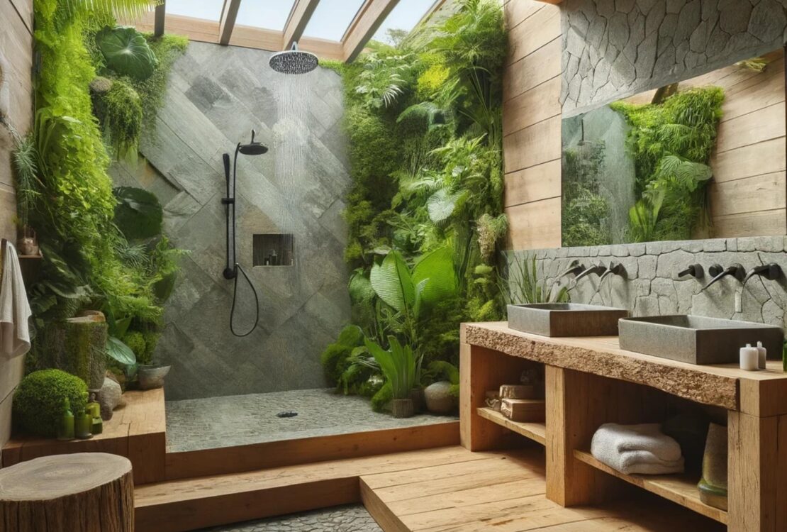 Drewniany blat do łazienki: Umywalka i blat łazienkowy