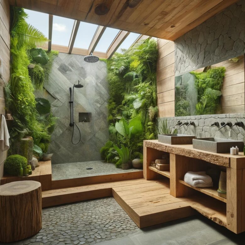 Drewniany blat do łazienki: Umywalka i blat łazienkowy