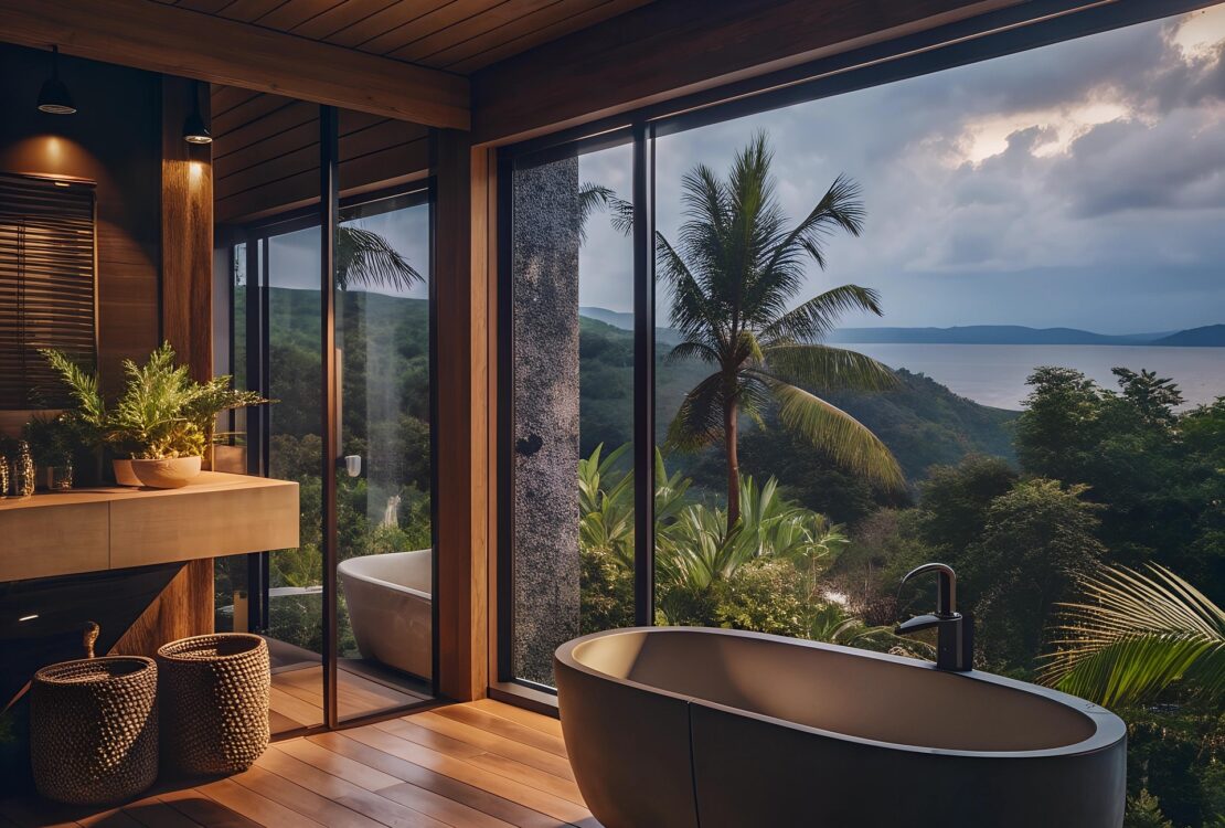 Łazienka z drewnem: inspiracje, aranżacje - płytki, podłoga, ściana