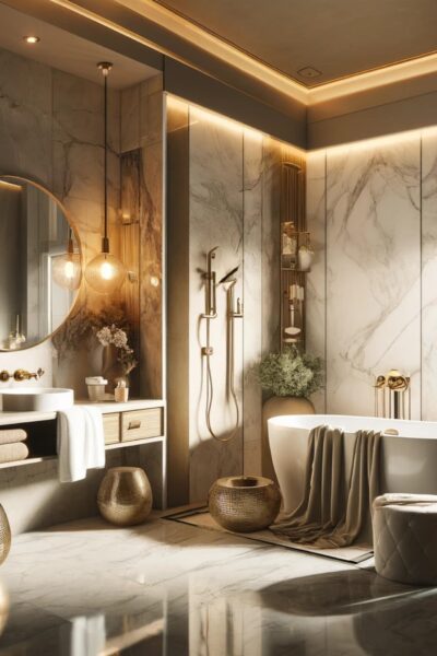 Szara łazienka z drewnem: Aranżacje i inspiracje