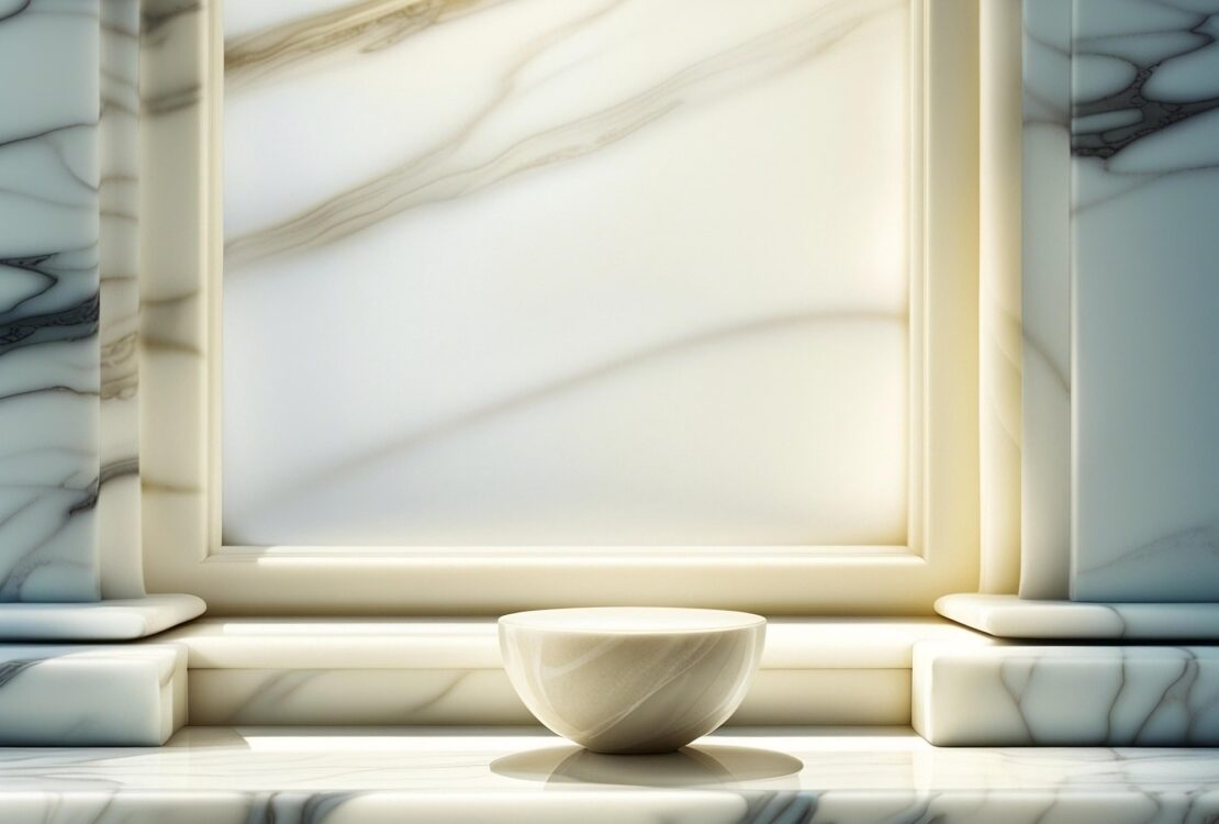 Biała łazienka z kamieniem: Aranżacja, nowoczesny marmur