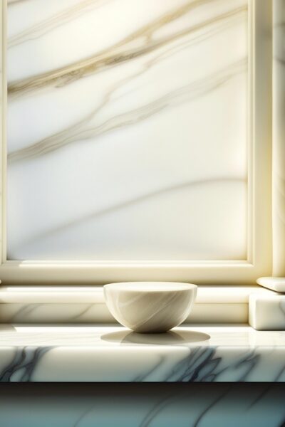 Biała łazienka z kamieniem: Aranżacja, nowoczesny marmur