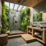 Jasna łazienka z drewnem: Aranżacja, inspiracja i dodatki