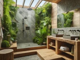 Jasna łazienka z drewnem: Aranżacja, inspiracja i dodatki